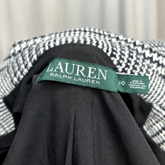 Lauren Ralph Lauren Houndstooth Twill Striped Blazer Suit Jacket Equestrian NWOT - Picture 9 of 9